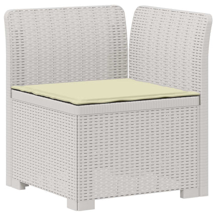 5-personers Havemøbel Sofa med Hynder Rattan Look PP Hvid