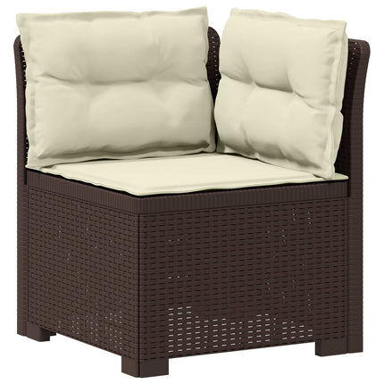 5-personers Havemøbel Sofa med Hynder Rattan Look PP Brun