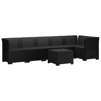 6-personers Have Sofa Rattan Look PP Antracit