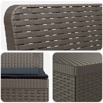 6-personers Have Sofa med Puder Rattan Look PP Lysegrå