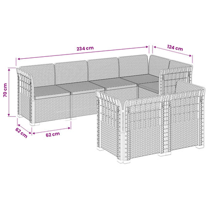 7-personers have-sofa i rattanlook PP Antracit