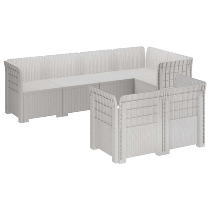 7-personers have-sofa i rattanlook PP Hvid