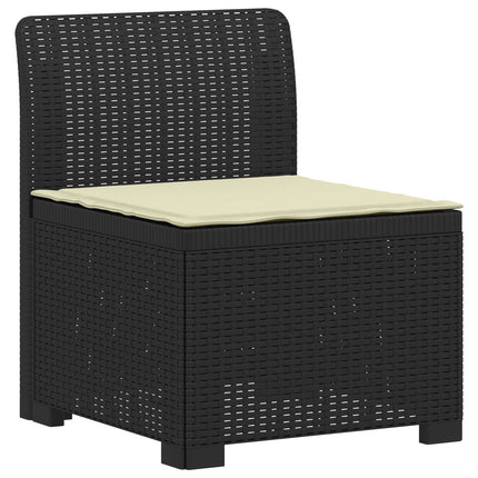 7-personers have-sofa med puder i rattanlook PP Antracit