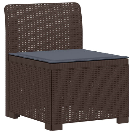 7-personers have-sofa med puder i rattanlook PP Brun