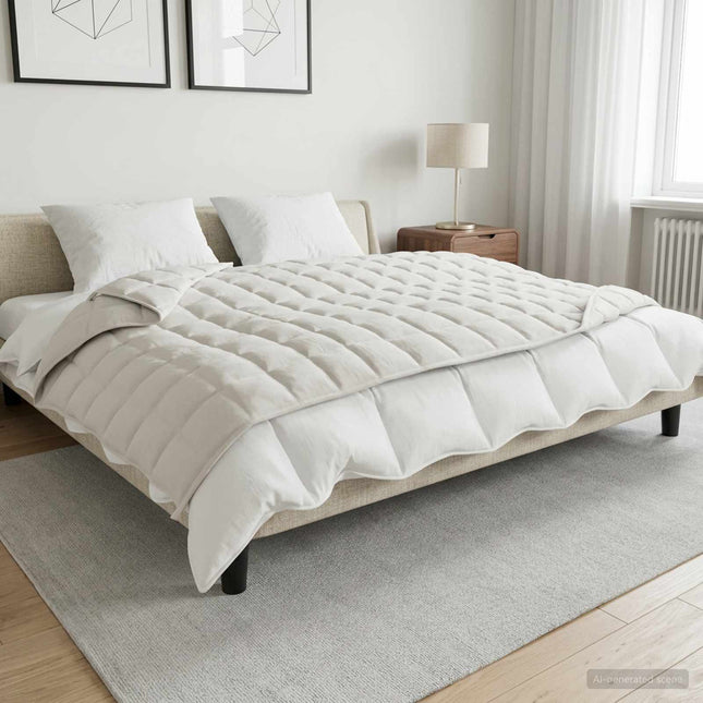 Vægtet tæppe Hvid 135 x 200 cm 6 kg 100% Bomuld 205T