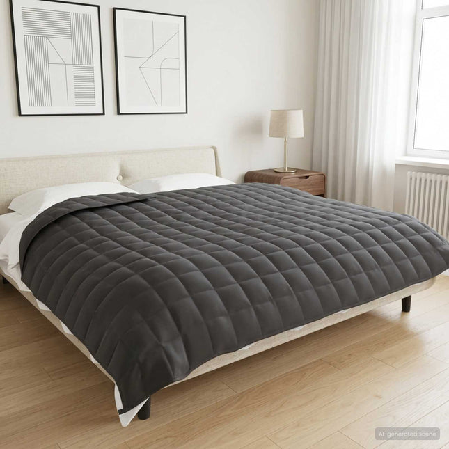 Vægtet tæppe Antracit 200 x 220 cm 9 kg 100% Bomuld 205T