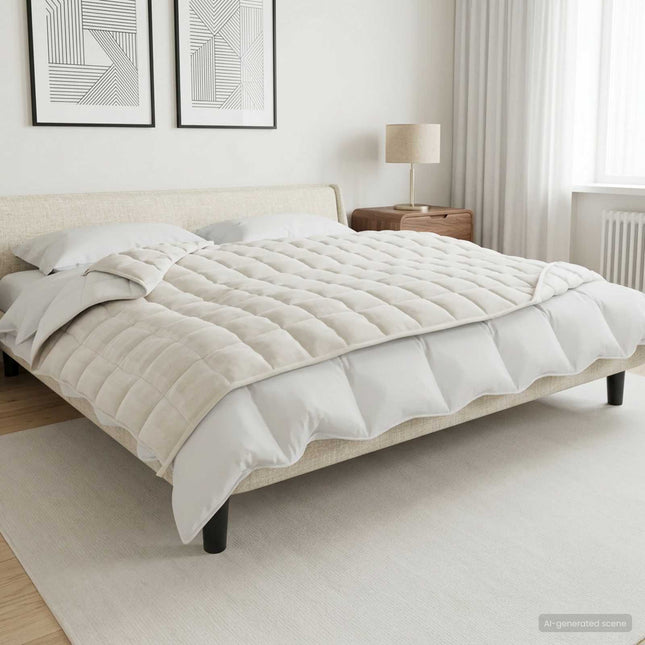 Vægtet tæppe Hvid 122 x 183 cm 9 kg 100% Bomuld 205T
