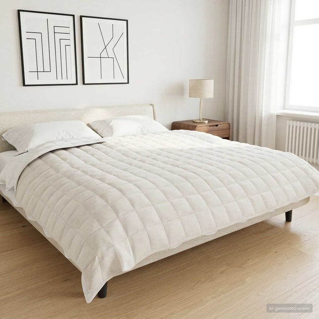 Vægtet tæppe Hvid 200 x 230 cm 9 kg 100% Bomuld 205T