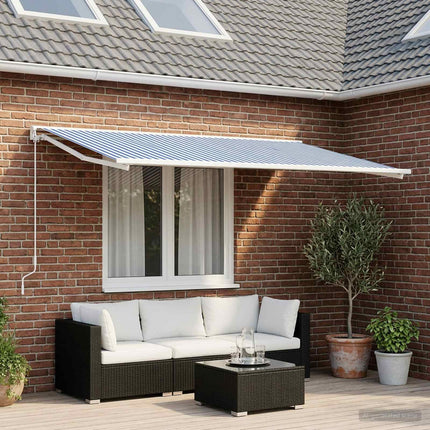 Reservedug til markise Blå og Hvid 600 × 300 cm Polyester