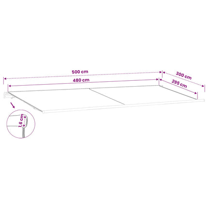 Reservedug til markise Brun 500 × 300 cm Polyester