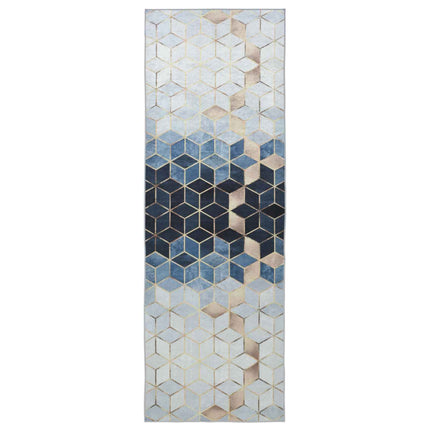 Tæppe Runner LESAKA Sølv 100 x 450 cm Diamantvelour