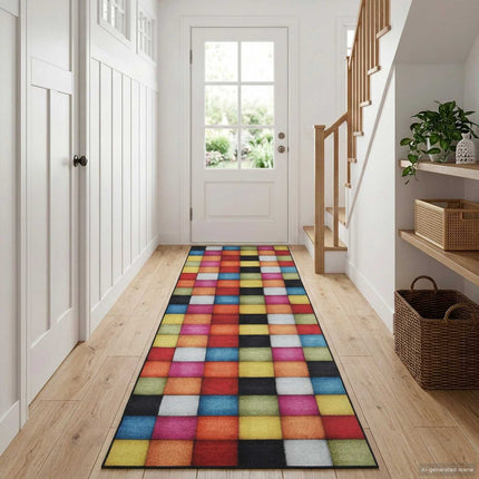 Tæppe Runner LESAKA farverig 50 x 100 cm Diamantvelour