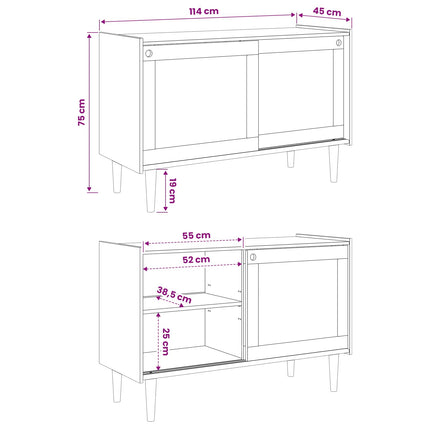 Sideboard BILBAO Mørk karamel 114 x 45 x 75 cm