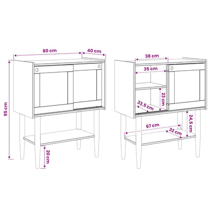 Konsolbord BILBAO Mørk karamel 80 x 40 x 95 cm