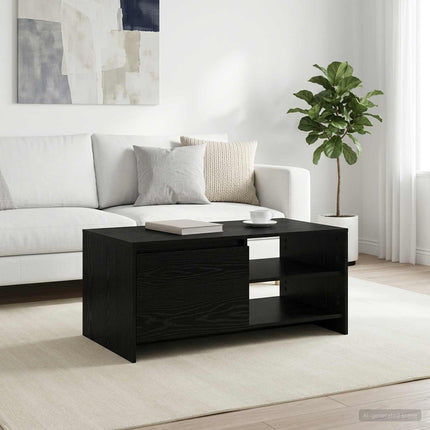 Sofabord Sort eg 102 x 50 x 45 cm Konstrueret træ