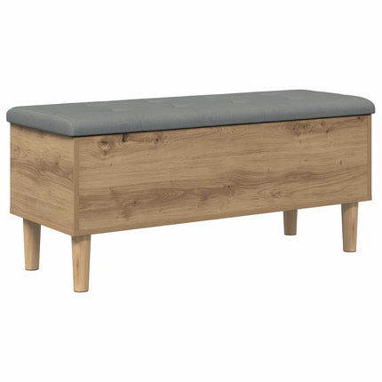 Opbevaringsbænk med pude Artisan-eg 102 x 42 x 46 cm