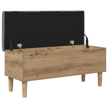 Opbevaringsbænk med pude Artisan-eg 102 x 42 x 46 cm