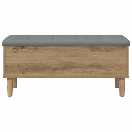 Opbevaringsbænk med pude Artisan-eg 102 x 42 x 46 cm