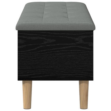 Opbevaringsbænk med pude Sort eg 102 x 42 x 46 cm