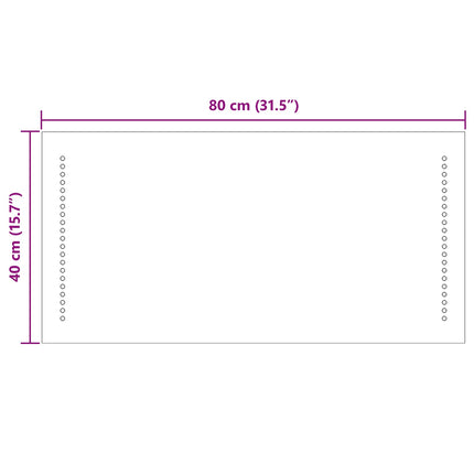 LED badeværelsesspejl Transparent 80 x 40 cm hærdet glas