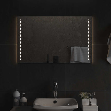 LED badeværelsesspejl Transparent 80 x 50 cm hærdet glas