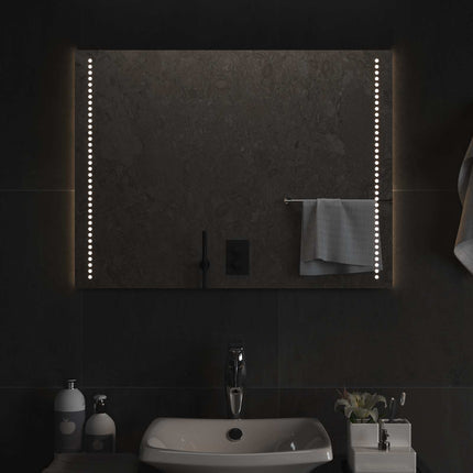 LED badeværelsesspejl Transparent 80 x 60 cm hærdet glas