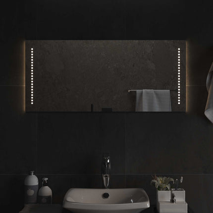 LED badeværelsesspejl Transparent 90 x 40 cm hærdet glas