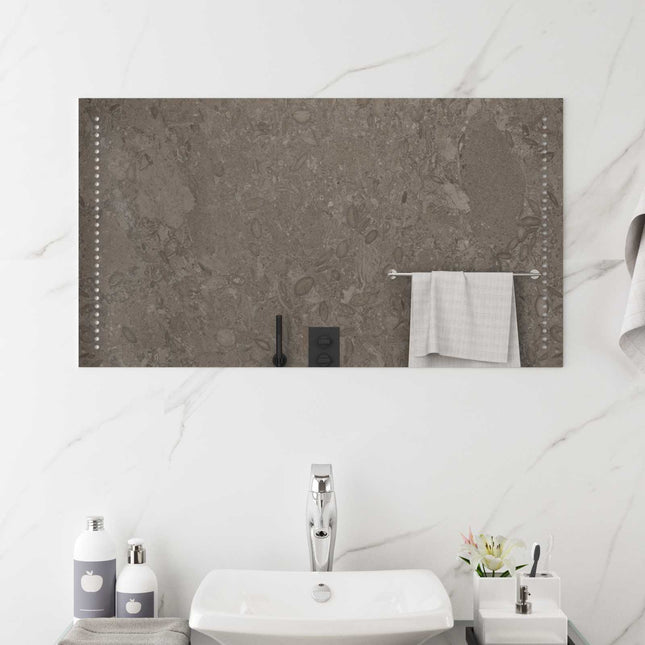 LED badeværelsesspejl Transparent 90 x 50 cm hærdet glas