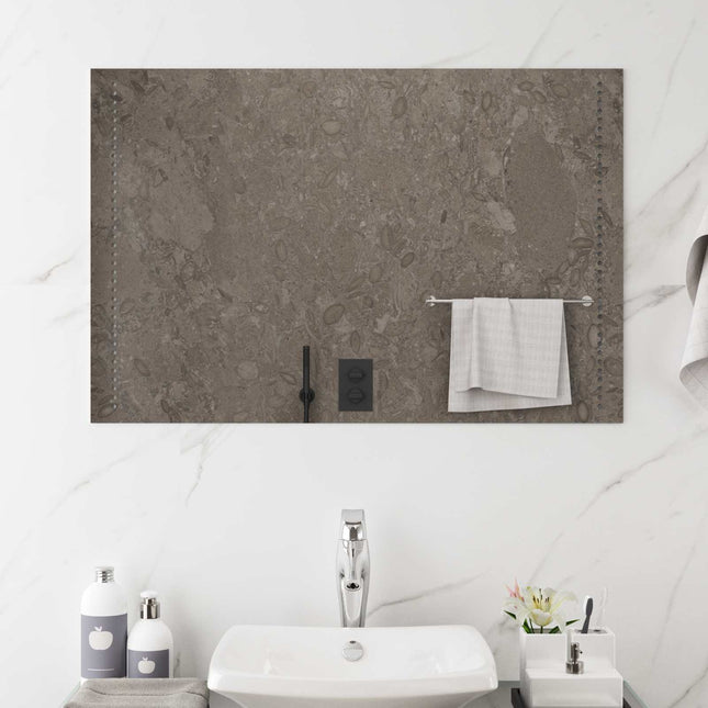 LED badeværelsesspejl Transparent 90 x 60 cm hærdet glas