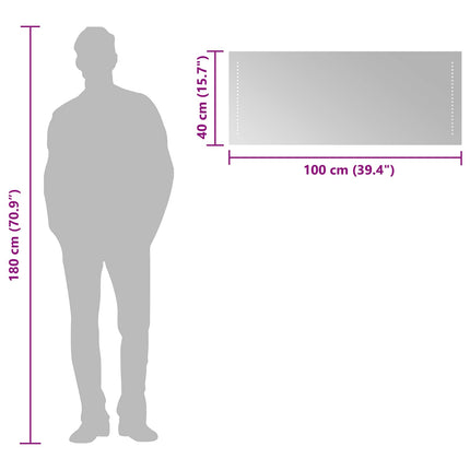 LED badeværelsesspejl Transparent 100 x 40 cm hærdet glas