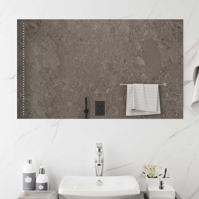 LED badeværelsesspejl Transparent 100 x 60 cm hærdet glas