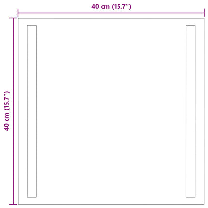 LED badeværelsesspejl Transparent 40 x 40 cm hærdet glas