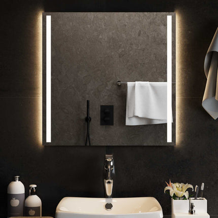 LED badeværelsesspejl Transparent 60 x 60 cm hærdet glas
