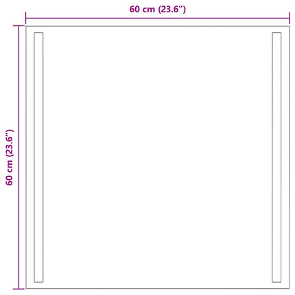 LED badeværelsesspejl Transparent 60 x 60 cm hærdet glas