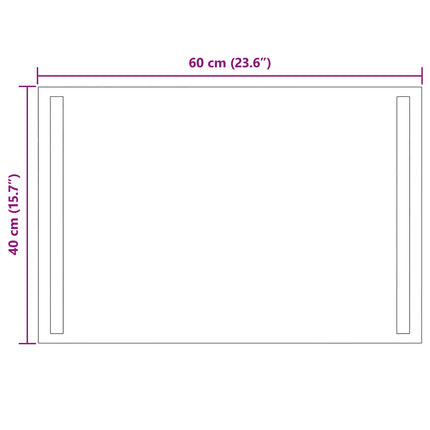 LED badeværelsesspejl Transparent 60 x 40 cm hærdet glas