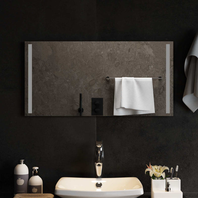 LED badeværelsesspejl Transparent 80 x 40 cm hærdet glas