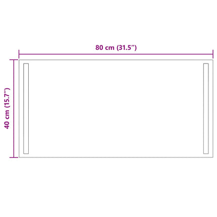 LED badeværelsesspejl Transparent 80 x 40 cm hærdet glas