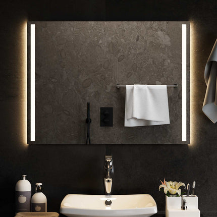 LED badeværelsesspejl Transparent 80 x 60 cm hærdet glas