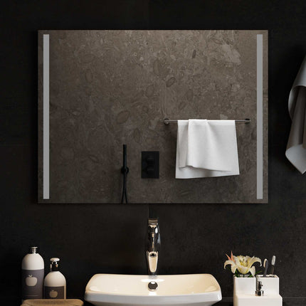 LED badeværelsesspejl Transparent 80 x 60 cm hærdet glas