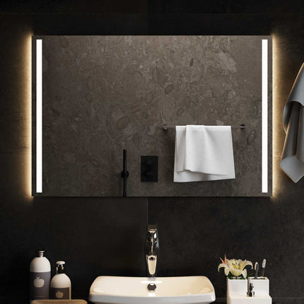 LED badeværelsesspejl Transparent 90 x 60 cm hærdet glas