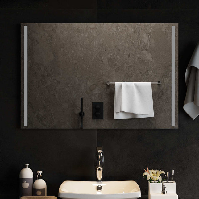 LED badeværelsesspejl Transparent 90 x 60 cm hærdet glas
