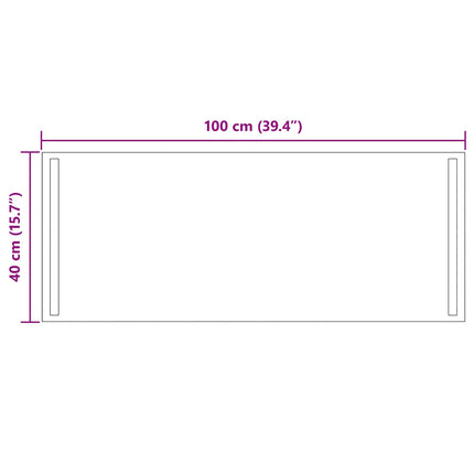 LED badeværelsesspejl Transparent 100 x 40 cm hærdet glas