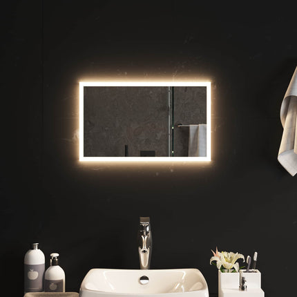 LED badeværelsesspejl Transparent 50 x 30 cm hærdet glas