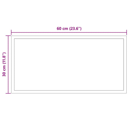 LED badeværelsesspejl Transparent 60 x 30 cm hærdet glas