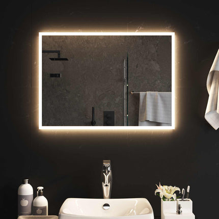 LED badeværelsesspejl Transparent 70 x 50 cm hærdet glas