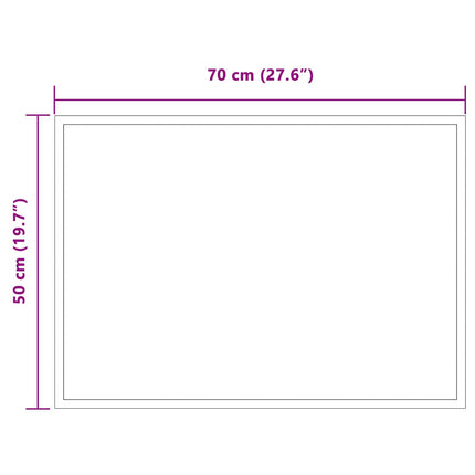 LED badeværelsesspejl Transparent 70 x 50 cm hærdet glas