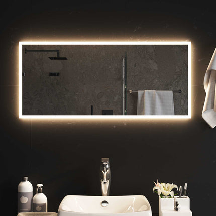 LED badeværelsesspejl Transparent 90 x 40 cm hærdet glas
