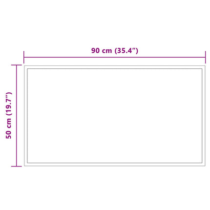 LED badeværelsesspejl Transparent 90 x 50 cm hærdet glas