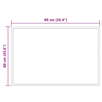 LED badeværelsesspejl Transparent 90 x 60 cm hærdet glas