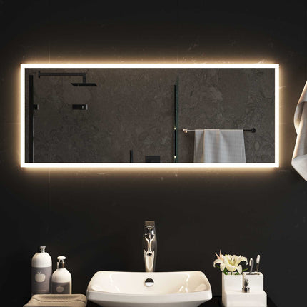 LED badeværelsesspejl Transparent 100 x 40 cm hærdet glas
